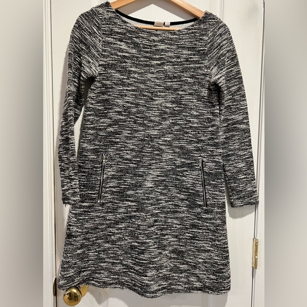 Gap black and white jersey dress with zipper pockets cotton blend - XS